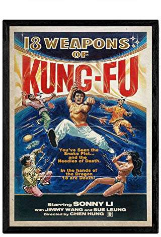 Nacnic Kung Fu Vintage-Poster, Dekoration für Innenräume, mit Vintage- und Werbebildern, Retro-Dekoration, Größe A4, mit Rahmen