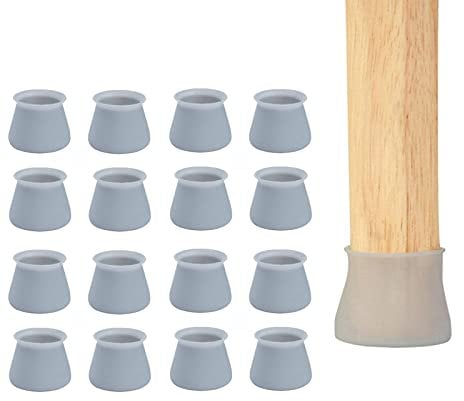 Chair Leg Protective Cover, Waterproof, Moisture-proof, Foot Pad, Chair Cap, Protector, For Indoor Or Outdoor Tables, Chairs, Furniture Legs (16 Pieces) (Color : Dark gray)
