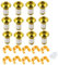 XHBTS Bicycle Brake Disc Screw, 12 Pieces Brake Disc Screw M5 x 10MM and 10 Pieces Aluminum C-clip Bicycle Cable Attachment Bracket Brake line Attachment Frame-with Box (Gold)