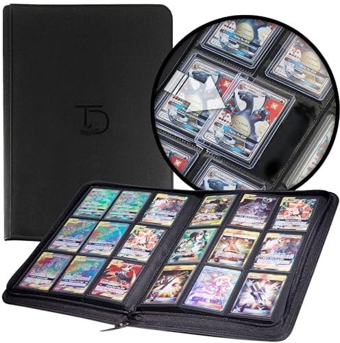 TopDeck TopLoader Ordner,Hält 200+ Toploaders Hartschalenkoffer,9 Taschen Sammelkarten Album,Langfristige Aufbewahrung,Seitliche Ladungshüllen,Pokemon/MTG/Yugioh/TCG Ordner,Trading & Sports Holder