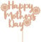Cakeshop Mothers Day Glitter Cake Topper, Mothers Day Cake Topper Decoration Happy Mothers Day Flowers - Double Sided 400gsm Glitter Card, Choice 14 of Colours and Loads of Styles | Rose Gold