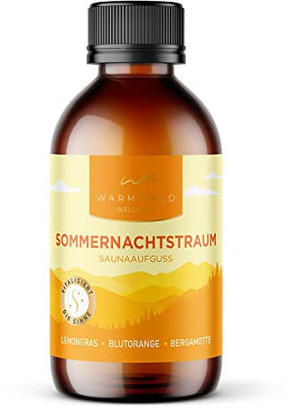 Warmwald - infusion de sauna - infusion de sauna aux huiles essentielles naturelles - huile de sauna - parfum sauna, citronnelle, orange sang, bergamote (rêve de nuit d'été - 100 ml)
