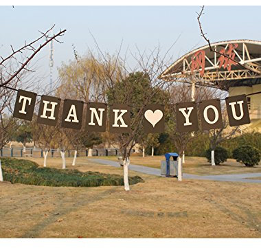 Ruilogod Danke, Bunting Sign-Hochzeit Geburtstag Banner Foto Prop-Party-Dekor Schwarz