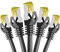 BIGtec LAN Kabel 5 Stück 3m Netzwerkkabel CAT7 Ethernet Internet Patchkabel CAT.7 schwarz Gigabit doppelt geschirmt Netzwerke Router Switch 2 x Stecker RJ45 kompatibel zu CAT.5 CAT.6 CAT.6a CAT.8