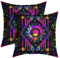 Sonne und Mond Kissenbezüge - Regenbogen Tie Dye für Zuhause, Psychedelic Hippie Trippy Galaxy, Ästhetische Celestial Astrology Dekor Akzent, 40x40 Set von 2