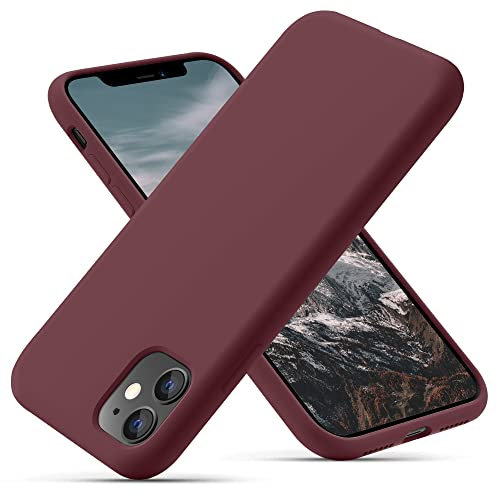 OitiYaa Silicone Case Compatible with iPhone 11 Case 6.1 Inch, Soft Ultra Slim Protective Shockproof Liquid Silicone Phone Case with Anti-Scratch Microfiber Lining,Plum