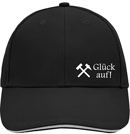 Huuraa Cappy Mütze Glück auf! Ruhrpott Geschenk Black/Light Grey Glück auf! Präsent