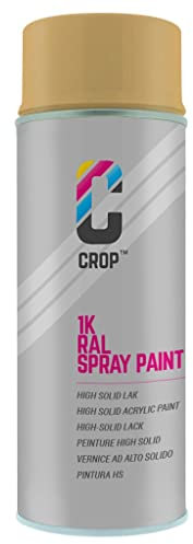 CROP Peinture en bombe RAL 1002 Sable jaune - Couverture élevée, Séchage rapide, 100% inaltérable - Auto, Moto & Bricolage - Givré - 400ml