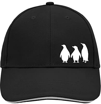 Huuraa Cappy Mütze Pinguine Silhouette Geschenk Black/Light Grey Pinguine Präsent
