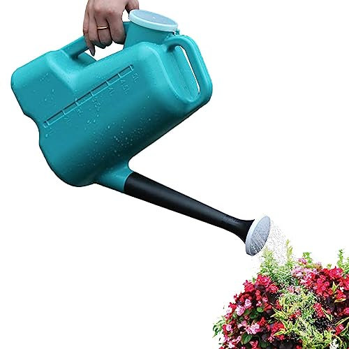 Gießkanne für den Außenbereich | Blumengießkanne für Pflanzen im Freien - Mit Deckel, Gartengießkanne, Duschauslauf, Gallonengießkanne, 5 l, Langer Auslauf