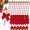 30 Stück Weihnachtsbaumschmuck, Zuckerstangen Weihnachtsbaum, Christbaumanhänger Zuckerstange Deko, SzonMcnl Weihnachtsdeko Anhänger Zuckerstange mit Weihnachtsschleifen Weihnachtsstern (Rot & Weiß)