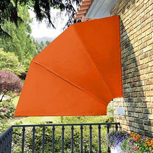 KTHLBRH Faltbarer Balkonfächer Terracotta-Rot 210×210 cm, Sichtschutz Zaun, Balkonmarkisen, Balkonsichtschutz - Privatsphäre und stilvolle Dekoration für Ihren Balkon