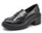 IF Fashion Scarpe Mocassini Slip On Loafers da Donna con Tacco Comodo Platform Piattaforma IF-6647 Nero N.37