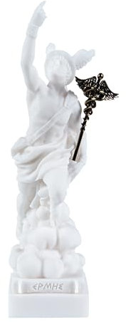 Hermes Merkur Gott Zeus Sohn Römische Statue Alabaster 7 Zoll
