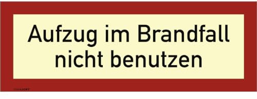 Dreifke® Aufkleber Aufzug im Brandfall nicht benutzen DIN 4066, Folie, nachl., 160-mcd, 297x105 mm