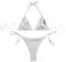 THSCWY Damen Metallic Bikini Halter Top Zweiteiliger Badeanzug Krawatte Seite Dreieck Bikini mit gepolstertem Silber Medium