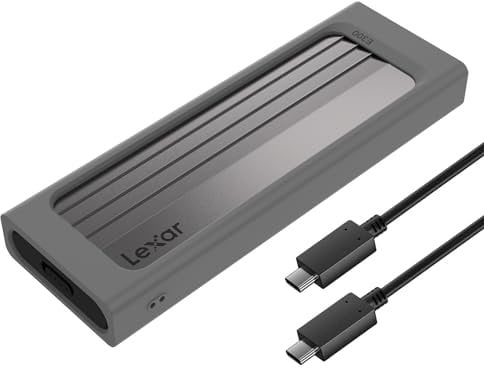 Lexar Boîtier M.2 SSD NVMe USB 3.2 Gen 2 10 Gbps Adaptateur NVMe SSD M.2 2230 2242 2260 2280, Câbles USB C vers USB C Inclus