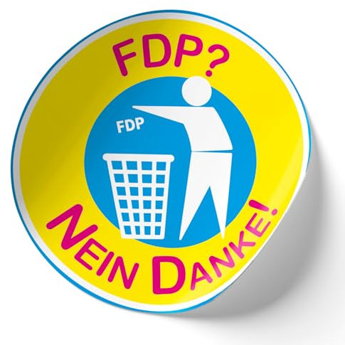Finest Folia 2er Set Autoaufkleber Politik 10x10cm politische anti Sticker Aufkleber für Auto Kfz motorrad laptop fenster Selbstklebend R218 (15 FDP 3)