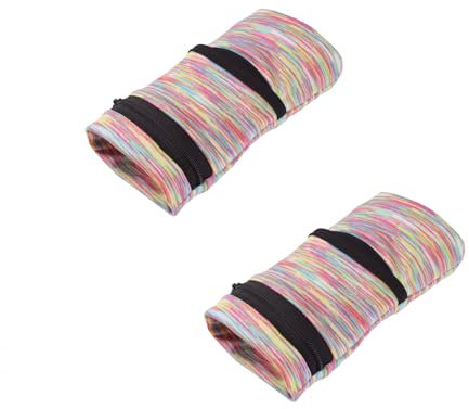 Handgelenk Beutel, Sport Handgelenktasche mit Reißverschluss, für Laufen, Joggen, Spazieren, Gassi gehen, Fahrrad und Yoga etc (S, Rainbow+Rainbow)