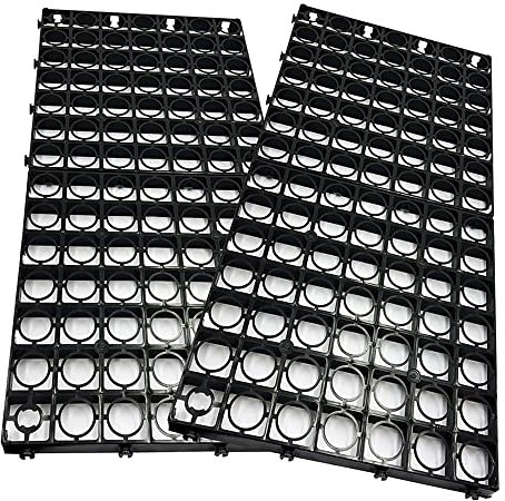 Pack Of 16 Interlocking Strong Black Plastic Turf Grass Lawn Gravel Protecting Grid Mats