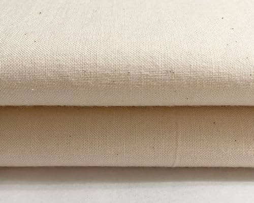 Tissu calicot 100% coton naturel non blanchi - Poids moyen - 160 cm - Extra large (20 mètres)