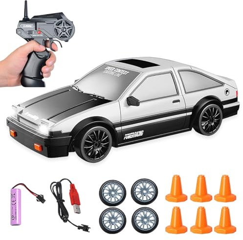 DAZZTIME Ferngesteuertes Auto,1:24 RC Drift Car,mit Arbeitsscheinwerfern,30km/h,2,4 GHz Ferngesteuerte Autos Spielzeug,RC Car,Geschenke für ab 4,5,6,7,8 + Jahre Kinder und Erwachsene