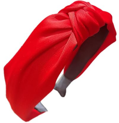 1 Stück Modisch Geknotetes Haarreifen für Damen,Breite Stirnband,Haarband mit knoten,Stoff Haarreif Haarschmuck für Damen und Mädchen,Hochzeit,Party,Bühne,Urlaub,Yoga,Gesicht waschen,Rot