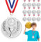 Hianjoo 12 Stücke Medaille für Kinder, Medaillen Kindergeburtstag, Gewinner Medaillen zum Umhängen für Siegerehrungen, Siegermedaillen für Sport/Wettbewerbe Auszeichnungen/Party (Silbermedaille)