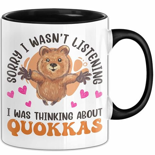 Quokka Tasse Geschenkidee Tier Liebhaberin Becher (Schwarz)