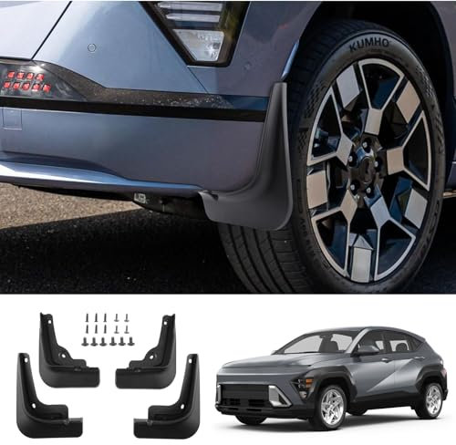 [4 Stück] CDEFG Kompatibel mit Hyundai Kona SX2 2024 2025 Schmutzfänger Schlamm spritzwassergeschützte Platte Spritzschutz Kotflügel Auto Kona SX2 EV Hybrid Zubehör