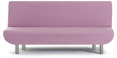 Eysa Housse de canapé bi-élastique pour clic-clac 3 Places Couleur Rose Design Harlem
