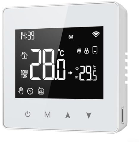 Termostato eléctrico de calefacción por suelo radiante WiFi, para Tuya para caldera de gas, termostato programable, controlador de calefacción por suelo radiante con sonda de sensor, función