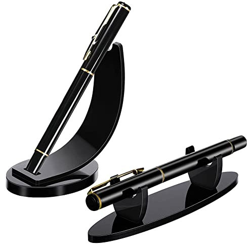 SAROAD 2 Stück Acryl Stifthalter Display Ständer Bleistift Display Halter Füllfederhalter Kugelschreiber Display Rack (Schwarz)