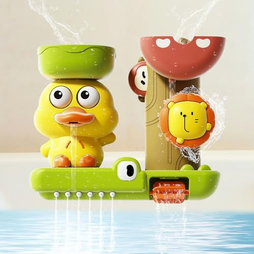 Bath Toys for 1 2 3 4 Year Old Water Toys for toddlers Girls Boys Gifts Baby Spinner Toy Duck Bath Toy for Babies kids Mould Free Bath Toys for 18+ Months and Older