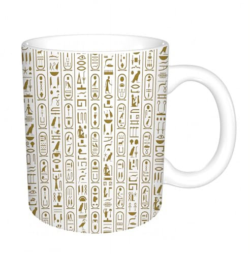 YFHJV Tazas de Café,Taza de Cerámica para Té y Café - Regalo Original - 330 ml - Desayuno Tazas Tazas graciosas,Escritura del antiguo Egipto,tazas originales
