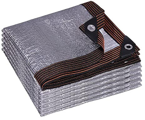 99 % UV-Schutz, Schattennetz mit Ösen, Aluminium-Markise, reflektierender Hitzeschutz für Auto, Hund, Camping, 8 m x 12 m