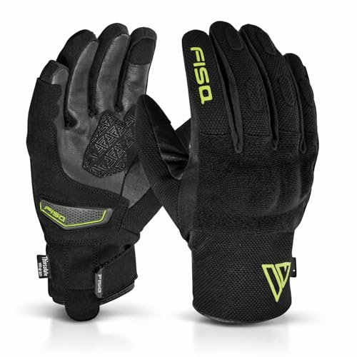 outletMOTARD Motorradhandschuhe Herren Winter Wasserdicht aus Ziegenleder mit Gel Anti Vibration Touchscreen