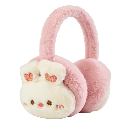 Pwsap Winter Earmuff, Cute Animal Warm Ear Muffs, Foldable Fluffy Ear Cover Warm Outdoor Headband Winter Accessories