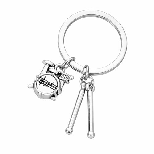 Porte-Clés Batterie – Porte-Clef Instrument de Sac pour Femmes avec Mini Batterie et Baguettes, Cadeaux de Porte-Clé Musique pour Batteurs, Étudiantes, Filles, Amis