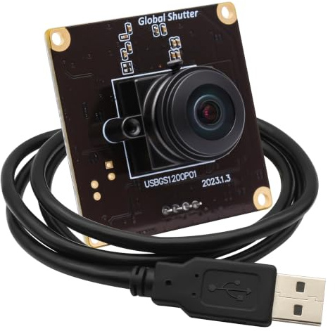 Mermaid 1200P-USB-Kameramodul mit 90 fps und Global-Shutter, M12-Ultraweitwinkel-Fischaugenobjektiv (200 Grad), AR0234-Slow-Motion-UVC-Webcam-Board, Plug-and-Play für Windows, Linux, Android und Mac