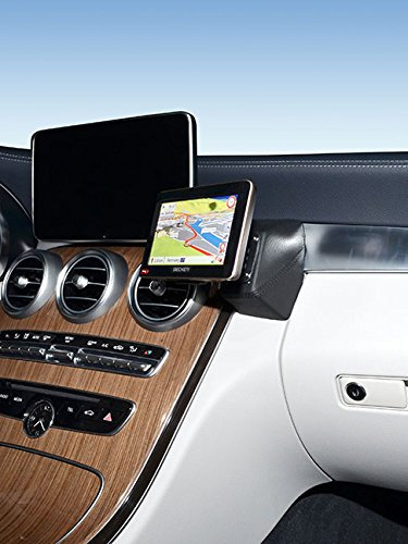 KUDA Handyhalterung passend für Mercedes Benz C-Klasse (W205/ S205) ab 2014 - Telefonkonsole für Smartphones, Handy, Navi und mehr - Kunstlederkonsole, Schwarz, 5295