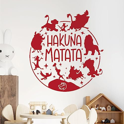 Hakuna Matata Sticker mural inspiré du film Disney Le Roi Lion [Cerise]