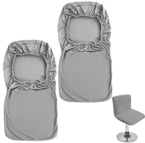 Btsky, Barhocker-Schonbezüge mit Rückenlehnenbezug, 2 Stück, Stretch-Stuhlbezug für kurzen Drehstuhl, Esszimmerstuhl, Barhocker mit Rückenlehne (ohne Stühle) grau