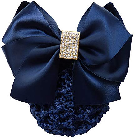 Schleifen Haarnetz Dutt Haarklammer Haarspange Bun Abdeckung Haarclip Haarschmuck für Damen Blau