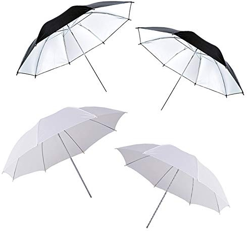 Photography Umbrella Lighting 4 Pack Kit, 33/84cm Soft White Translucent and Reflective Umbrella for Photo and Video Studio Shooting