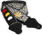 TIGER Gitarrengurtmit Blumenmuster, gelb, bestickt, Baumwolle, für E-Gitarre, Akustik-, Klassik- und Bassgitarren mit Plektrumhalter und Plektren, WR-213
