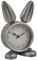 Beliani Vintage Tischuhr Silber Kaninchenform 24 cm Thusis