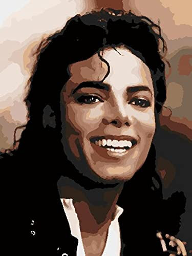 Peinture Numéro Michael Jackson Peinture Numero Adulte Débutant Enfants Peinture Par Numero Bricolage Peintures Kits Pour Numero D'art Adulte Peinture Home Decor Sans Cadre 40X50 Cm
