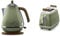 DeLonghi KBOV 2001 Bouilloire (1,7 l, style rétro) taille unique olive & CTOV 2103.GR Grille-Pain