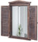 Mendler Wandspiegel Badspiegel Badezimmer Spiegelfenster mit Fensterläden, 71x46x5cm - Shabby braun